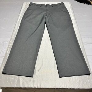 J.M. Haggar Mens Classic Fit Gray Herringbone Dress Pants 38x30 HY00182 028